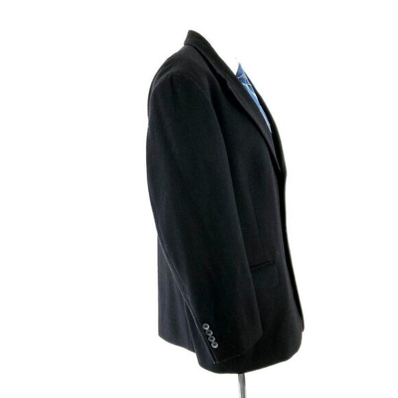Oscar De La Renta Wool‎ Cashmere Nylon 3 Button Sport Coat 42R Black - Picture 6 of 10